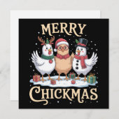 クリスマスチキンサンタ帽子 メリー チックマス ファーム シーズンカード (正面/裏面)