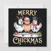 クリスマスチキンサンタ帽子 メリー チックマス ファーム シーズンカード (正面)