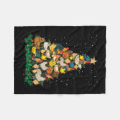 クリスマスチキンズパインツリーチキンおもしろい農家 フリースブランケット (正面(横))