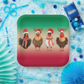 クリスマスチキンライト付き紙プレート ペーパープレート (パーティー)