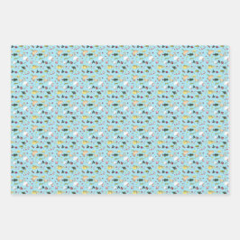 クリスマスチキンラッピング紙セット3枚 ラッピングペーパーシート