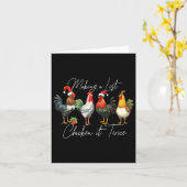 クリスマスチキンラバークリスマスサンタハットライトおもしろい カード (黄色い花)