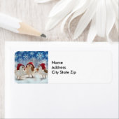 クリスマスチキン雪の水色 ラベル (インサイチュ)