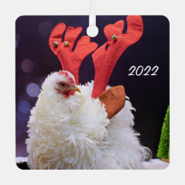 クリスマスチキン – Frizzled Cochin Bantam Pet メタルオーナメント