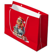 クリスマスチキンinグラス&プレゼントレッド ラージペーパーバッグ (正面アングル)
