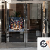 クリスマスチップムンクの窓が貼れる ウィンドウサイン (オフィスドア)