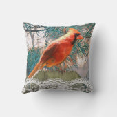 クリスマスチップムンクアンドレッド(鳥)ショウジョウコウカンチョウホリデイ クッション (裏面)