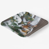 クリスマスチップムンク ペーパープレート (傾斜あり)