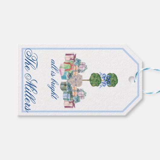 クリスマスチノワセリージンジャージャートピアリー ギフトタグ (正面(横))