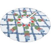 クリスマスチノワセリージンジャージャーブラシ仕上げ ブラッシュドポリエステルツリースカート (アングル)