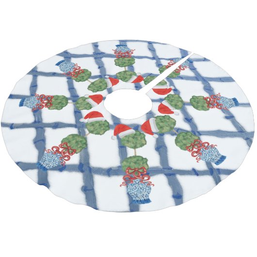 クリスマスチノワセリージンジャージャーブラシ仕上げ ブラッシュドポリエステルツリースカート (アングル)