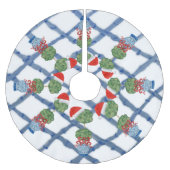 クリスマスチノワセリージンジャージャーブラシ仕上げ ブラッシュドポリエステルツリースカート (正面)