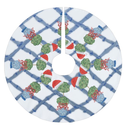 クリスマスチノワセリージンジャージャーブラシ仕上げ ブラッシュドポリエステルツリースカート (正面)