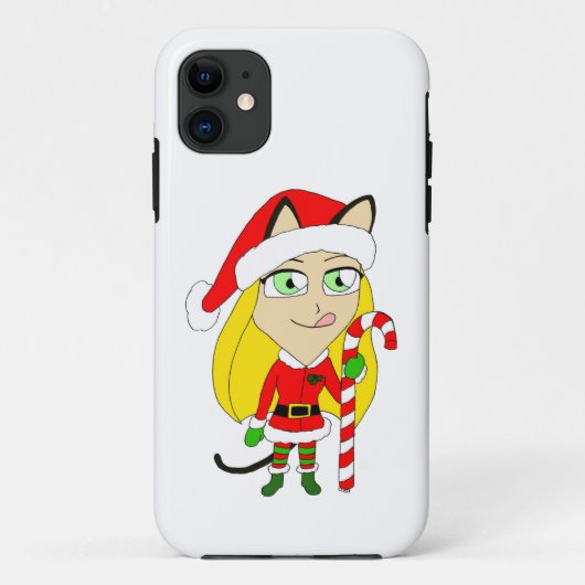 クリスマスチビ(小さくかわいく書いた感じ)の少女 Case-Mate iPhoneケース (裏面)