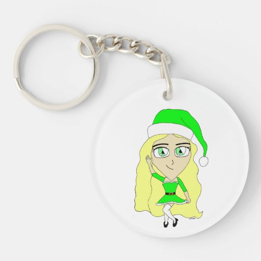 クリスマスチビ(小さくかわいく書いた感じ) キーホルダー (正面)