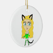 クリスマスチビ（小さくかわいく書いた感じ） セラミックオーナメント (右)