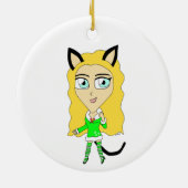 クリスマスチビ（小さくかわいく書いた感じ） セラミックオーナメント (裏面)