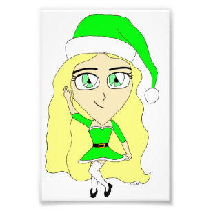 クリスマスチビ（小さくかわいく書いた感じ） フォトプリント           