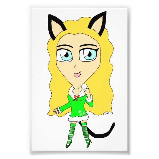 クリスマスチビ（小さくかわいく書いた感じ） フォトプリント            (正面)