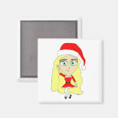 クリスマスチビ（小さくかわいく書いた感じ） マグネット (正面/裏面)