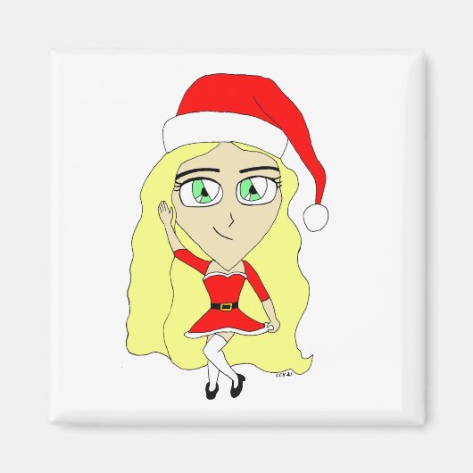 クリスマスチビ（小さくかわいく書いた感じ） マグネット (正面)