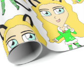 クリスマスチビ（小さくかわいく書いた感じ） ラッピングペーパー (ロールコーナー)