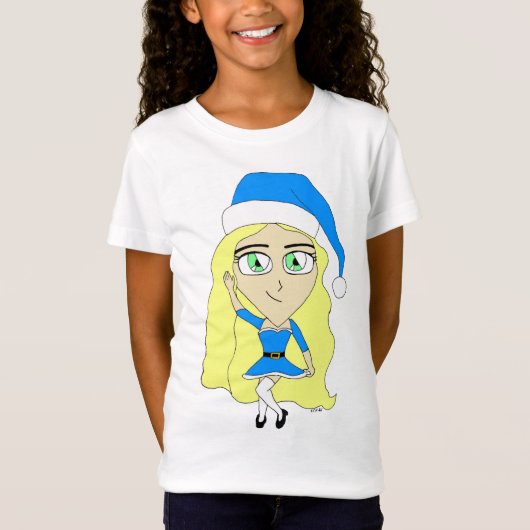 クリスマスチビ（小さくかわいく書いた感じ） Tシャツ (正面)