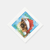 クリスマスチベットスパニエル犬ナプキンス スタンダードカクテルナプキン (角)