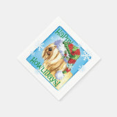 クリスマスチベットテリア スタンダードカクテルナプキン (角)