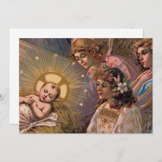 クリスマスチャイルドカードまたは招待状 (正面/裏面)