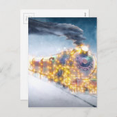 クリスマスチャイルドクリスマスモチーフ12月の列車 シーズンポストカード (正面/裏面)