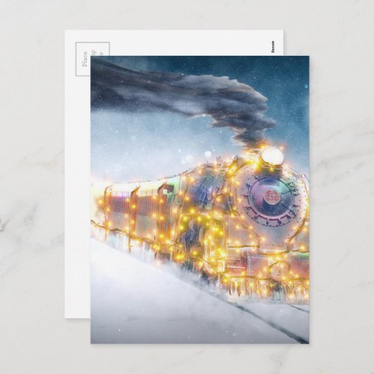 クリスマスチャイルドクリスマスモチーフ12月の列車 シーズンポストカード (正面/裏面)