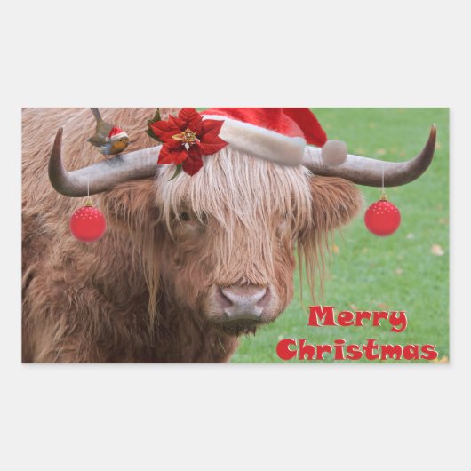 クリスマスチャムズステッカー 長方形シール (正面)