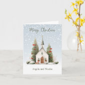 クリスマスチャーチの宗教的カード カード (黄色い花)