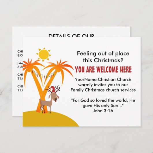 クリスマスチャーチサービス招待状 シーズンポストカード (正面/裏面)