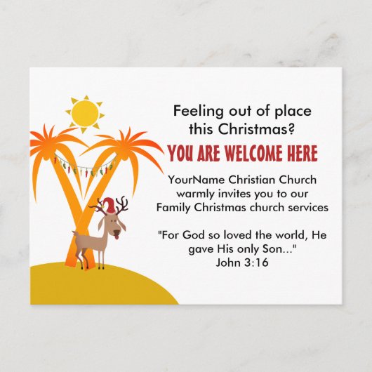 クリスマスチャーチサービス招待状 シーズンポストカード (正面)