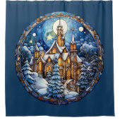 クリスマスチャーチシャワーカーテン シャワーカーテン (正面)