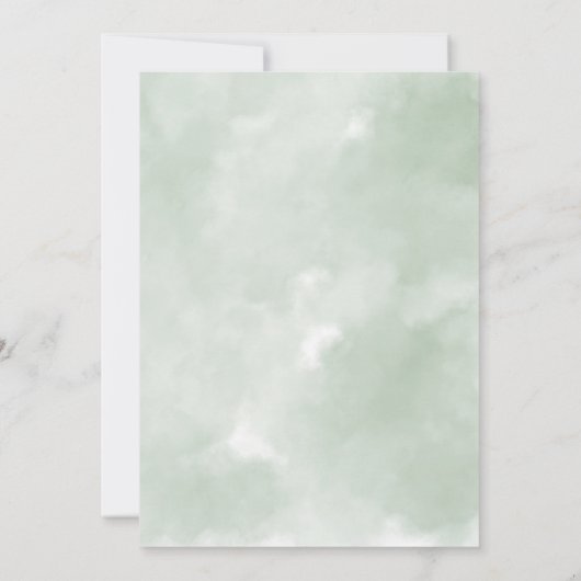 クリスマスチャーチドアウィンターシーンウェディングシャワー 招待状 (裏面)