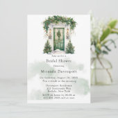 クリスマスチャーチドアウィンターブライダルシャワー 招待状 (スタンド正面)