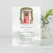 クリスマスチャーチドアウィンターブライダルシャワー 招待状 (スタンド正面)