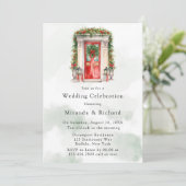 クリスマスチャーチドア冬の結婚式 招待状 (スタンド正面)