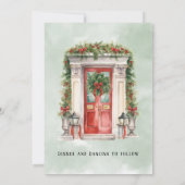 クリスマスチャーチドア冬の結婚式 招待状 (裏面)