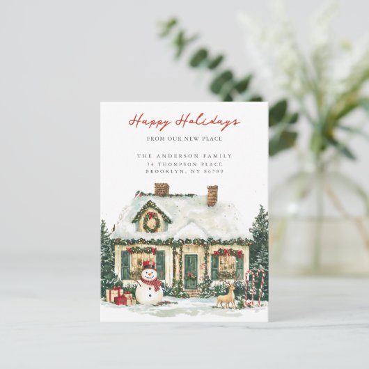 クリスマスチャームの新しい住所のお知らせ 案内ポストカード (スタンド正面)