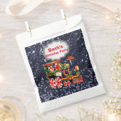 クリスマスチョオトレインブルーフェイクグリッター フェイバーバッグ (クリップ留めされた状態)