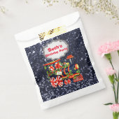 クリスマスチョオトレインブルーフェイクグリッター フェイバーバッグ (封をした状態)