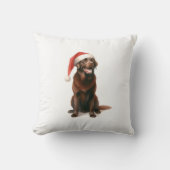 クリスマスチョコレートラブラドールドッグハット装飾用クッション クッション (正面)