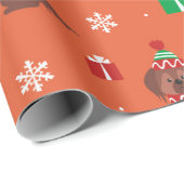 クリスマスチョコレートラブラドールパターン ラッピングペーパー (ロールコーナー)