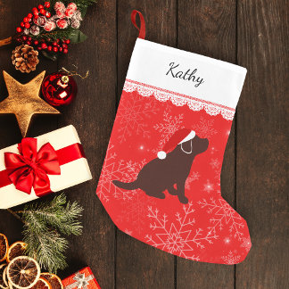 クリスマスチョコレートラブラドールパピーストッキング スモールクリスマスストッキング
