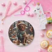 クリスマスチョコレートラブラドールレトリエバードッグ ペーパープレート (パーティー)