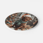 クリスマスチョコレートラブラドールレトリエバードッグ ペーパープレート (アングル)